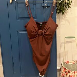 EXPRESS Body Contour bodysuit spaghetti strap with knot front detail size XS NWT